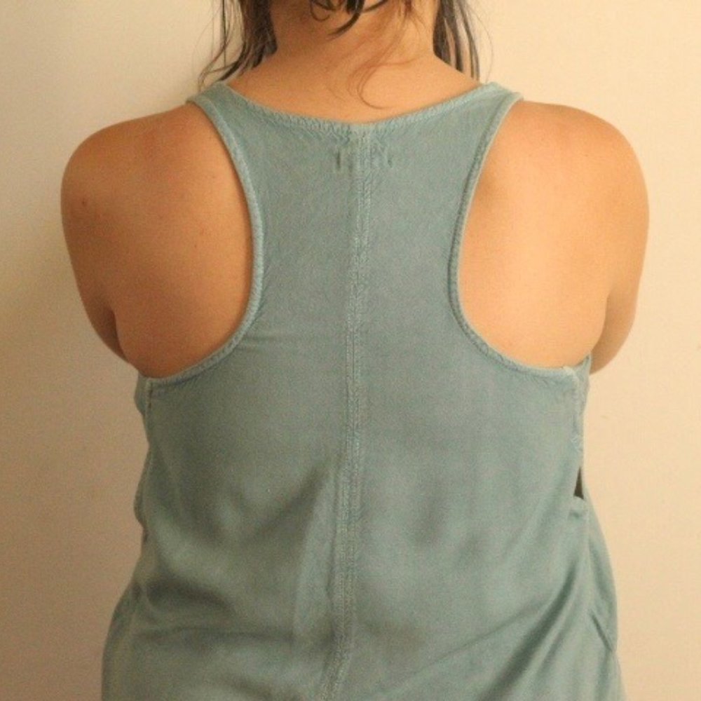 silence + noise Blue Rayon Tank Top
